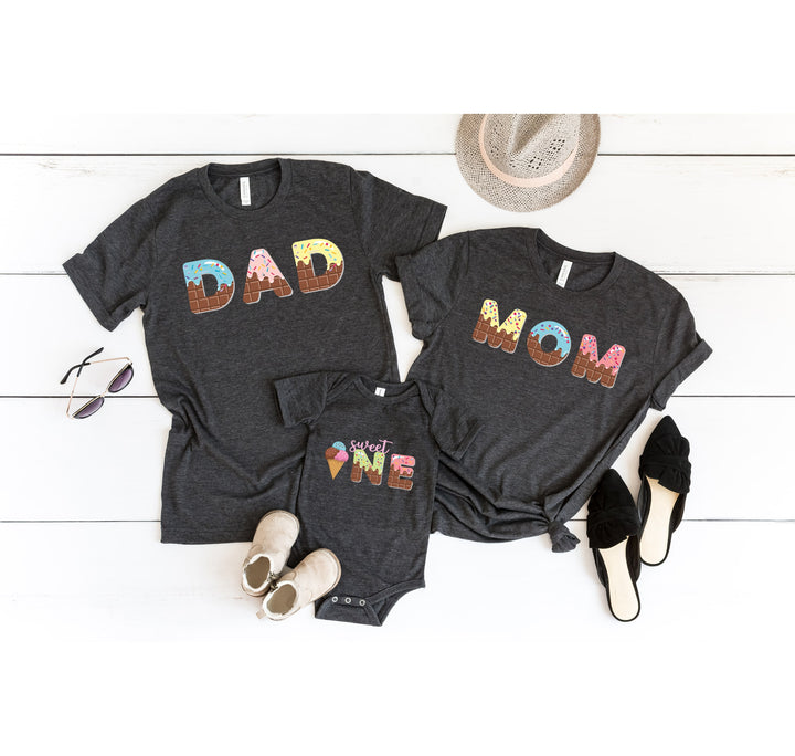 Custom Ice Cream Birthday Shirt - Family Matching Tee for Mom, Dad & Kid