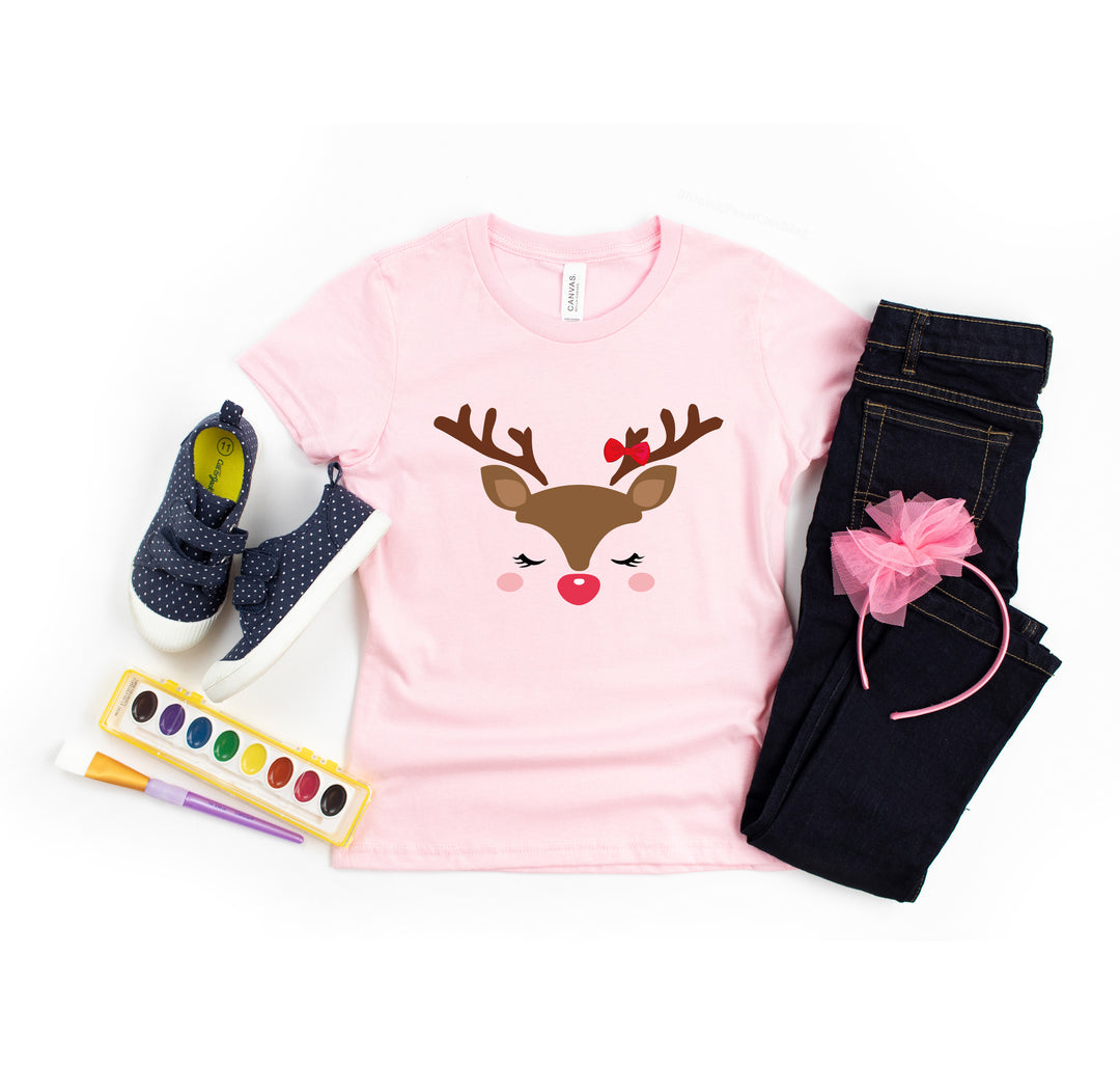 Reindeer Face Tee | Merry Christmas Family Matching Shirt