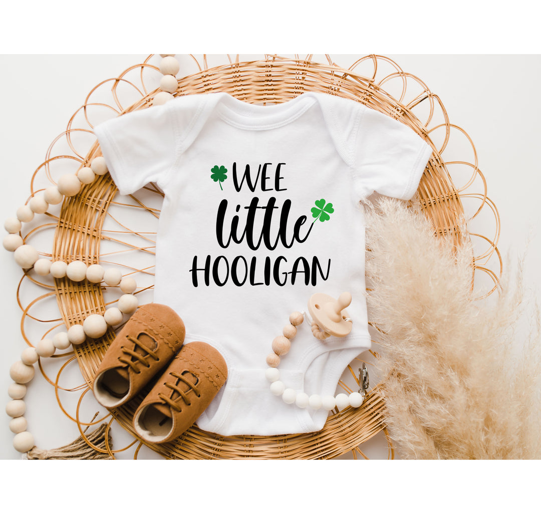 Wee Little Hooligan Kids Toddler Shirt | St. Patrick's Day Toddler Baseball Shirt