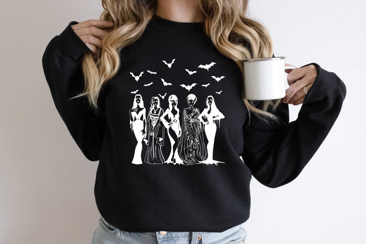 Spooky Squad Sweatshirt - Halloween Horror & Fall Design for Women