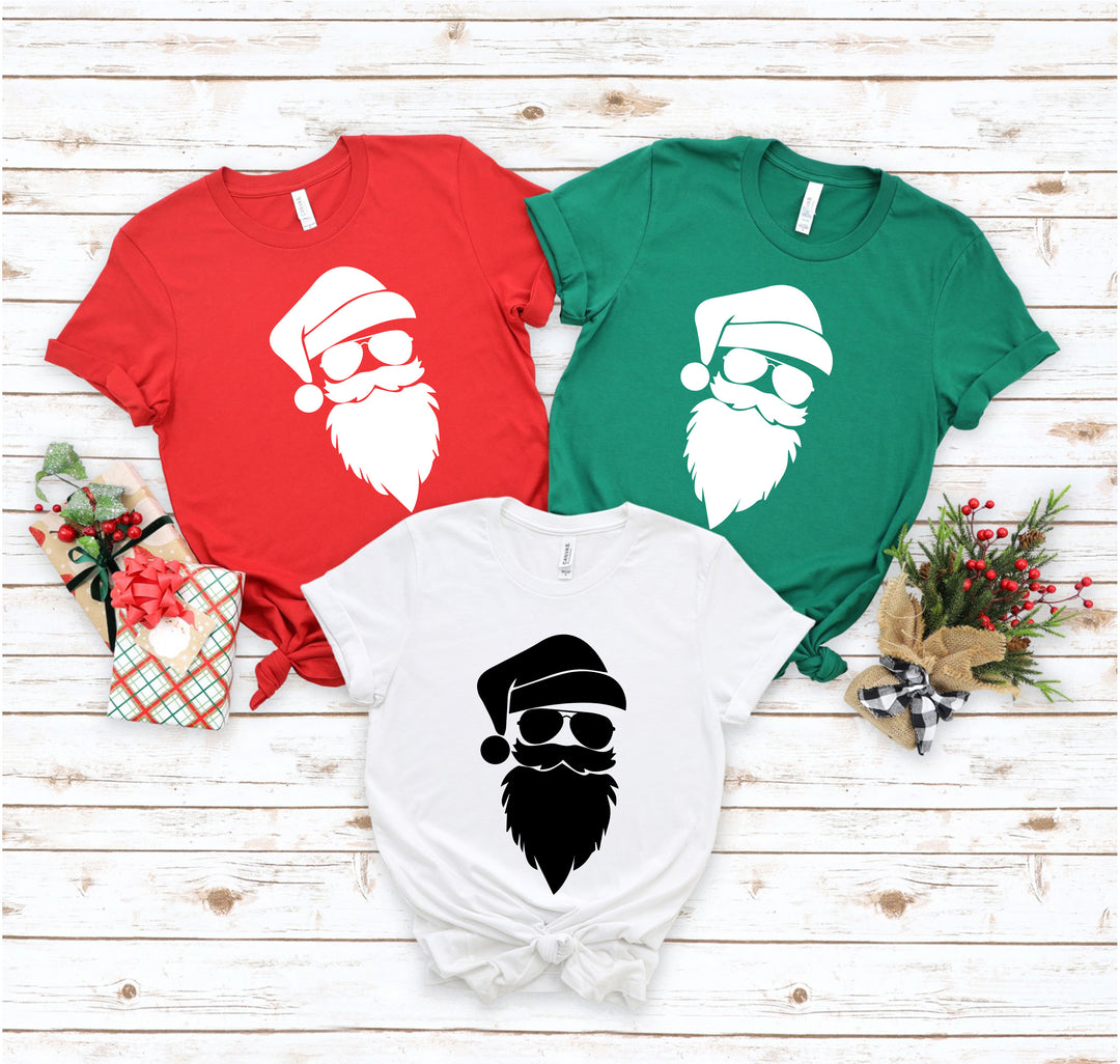 Santa Claus Silhouette Christmas Shirt | Cool Santa Face Shirt