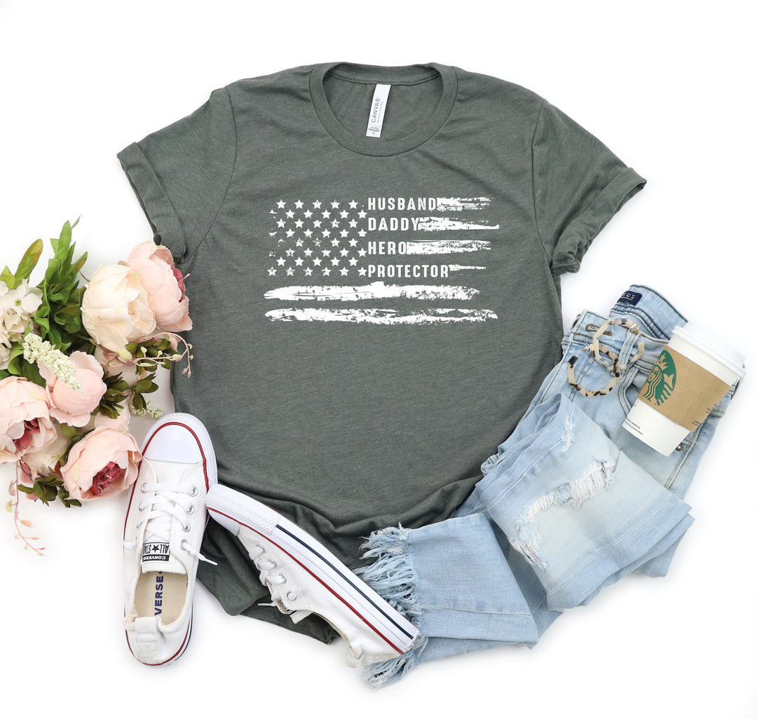 Patriotic Father's Day T-Shirt - Dad USA Flag Shirt | Gift from Daughter