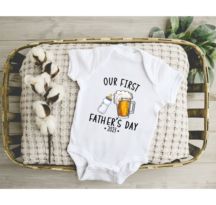 Personalized Our First Father's Day Bodysuit - Custom & Funny Gift