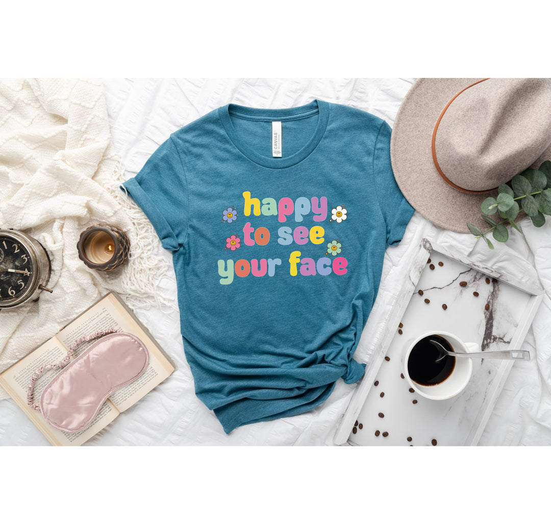 Happy To See Your Face Shirt, Funny Teacher Gift, Retro 1st Day Teaching Tee