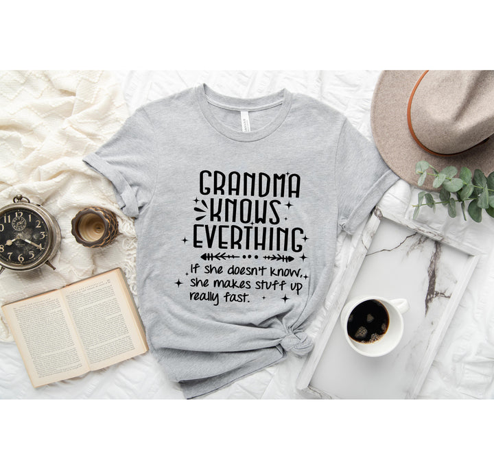 Funny Grandma Knows Everything Shirt - Gigi & Grandparent Gift Tee