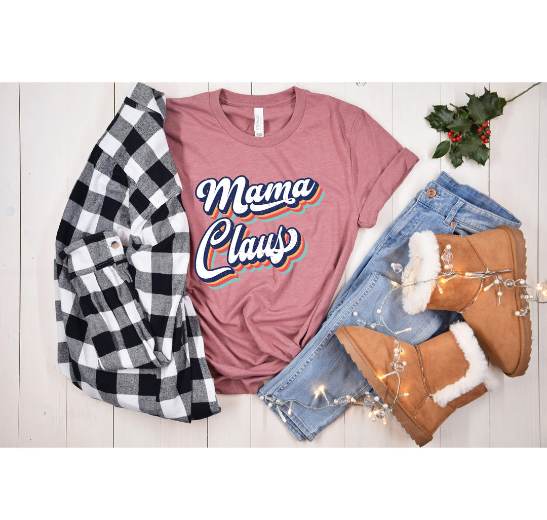 Mama Claus Christmas Shirt | Vintage Retro Christmas Mom Tee