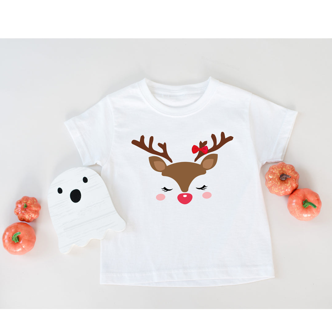 Reindeer Face Tee | Merry Christmas Family Matching Shirt