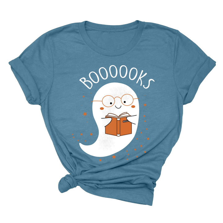 Ghost Books Halloween Reading Tee | Librarian Bookworm Teacher Shirt Gift