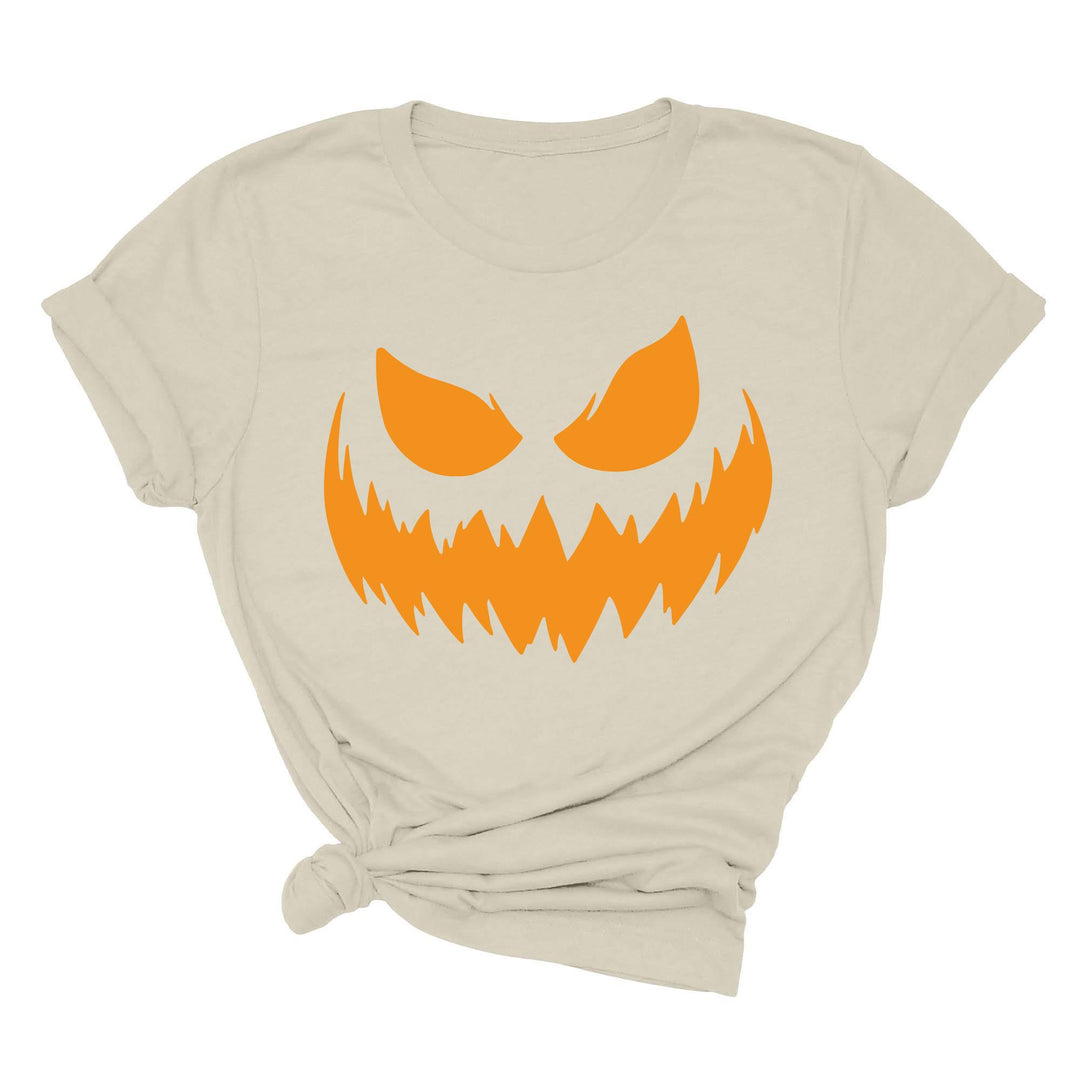 Halloween Pumpkin Shirt for Women | Jack-O-Lantern Face Tee