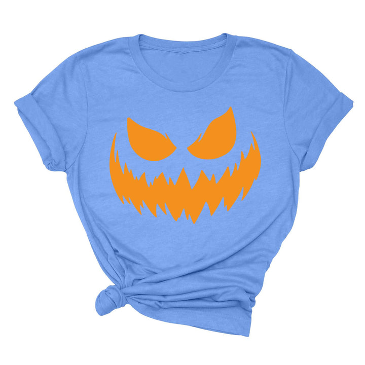 Halloween Pumpkin Shirt for Women | Jack-O-Lantern Face Tee