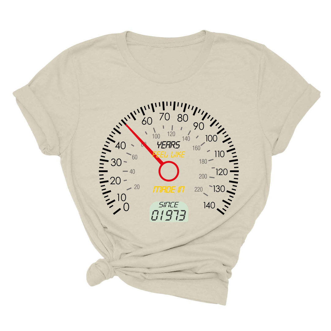 Personalized 50th Speedometer Shirt - Vintage 1973 Birthday Gift