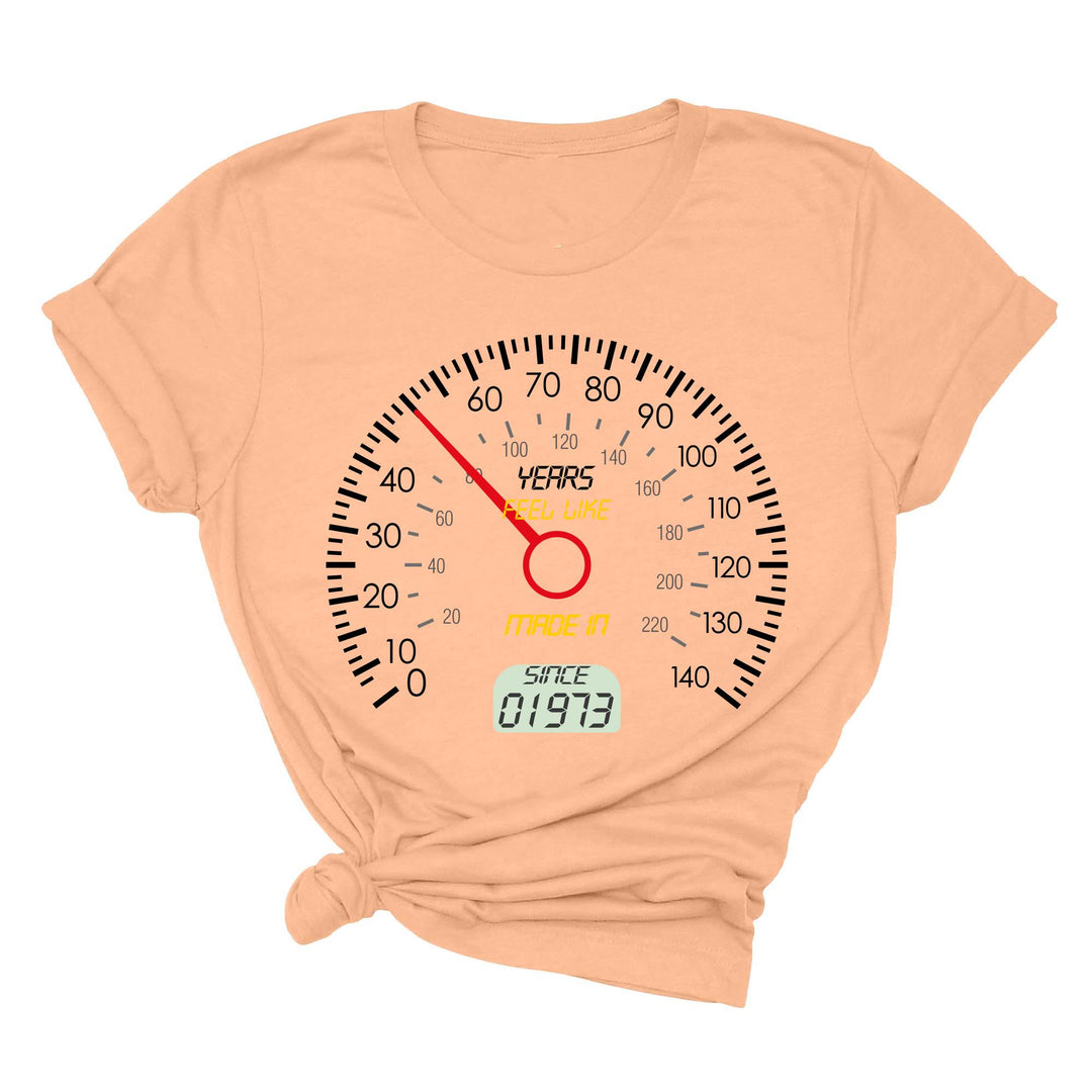 Personalized 50th Speedometer Shirt - Vintage 1973 Birthday Gift