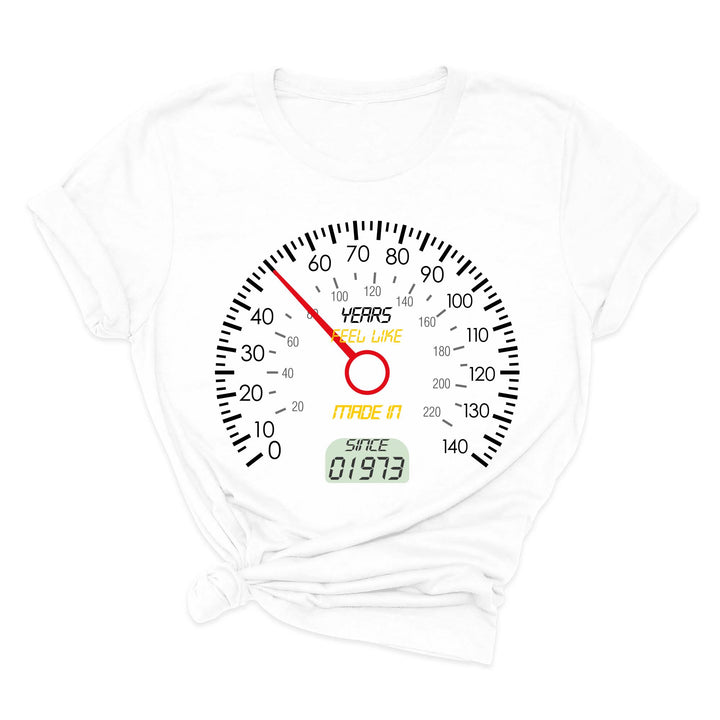 Personalized 50th Speedometer Shirt - Vintage 1973 Birthday Gift