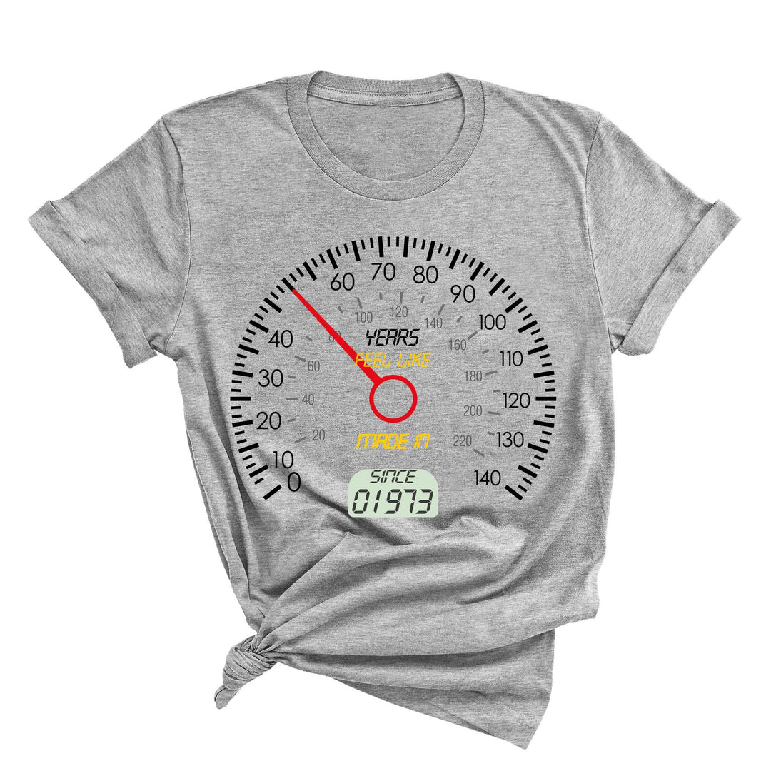 Personalized 50th Speedometer Shirt - Vintage 1973 Birthday Gift