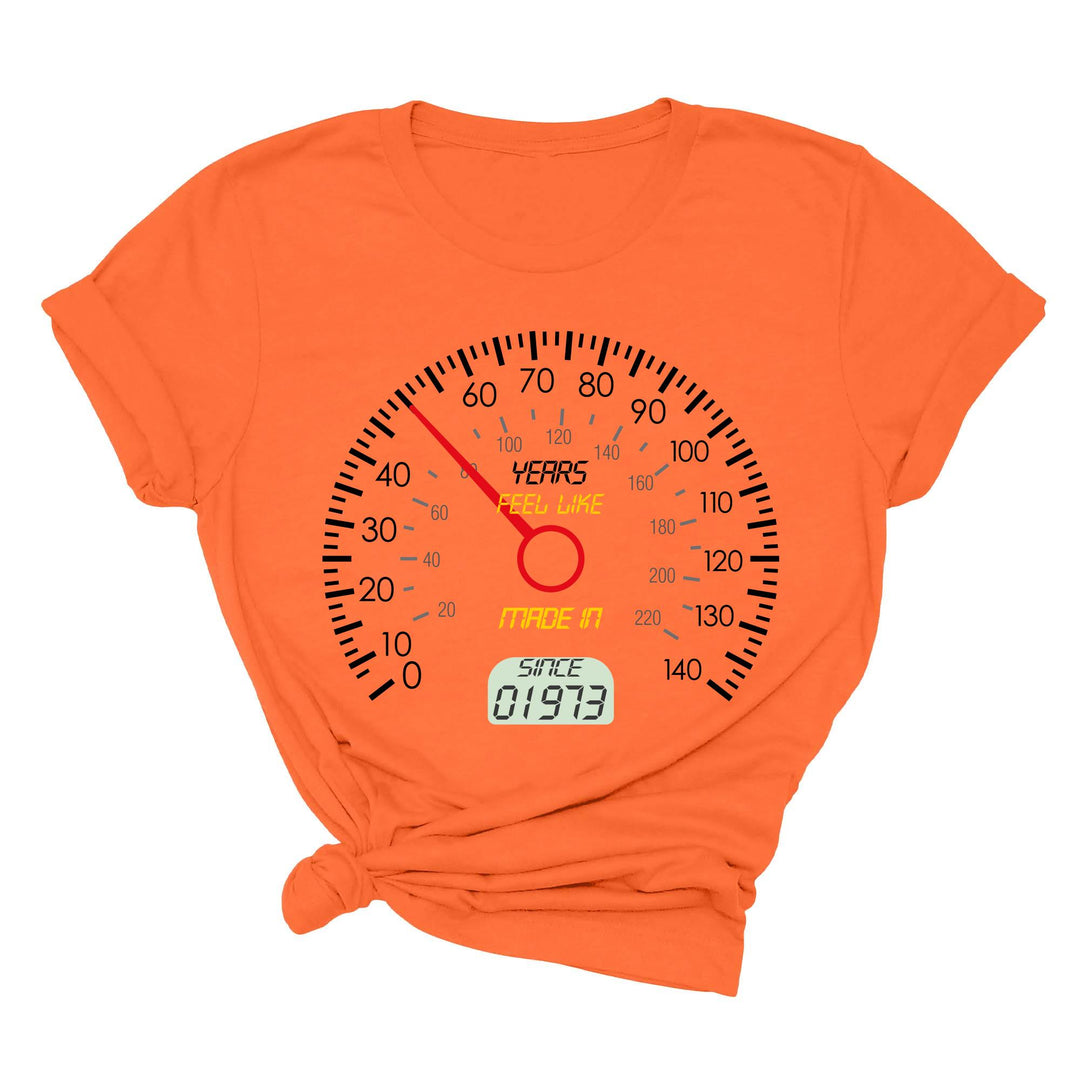 Personalized 50th Speedometer Shirt - Vintage 1973 Birthday Gift