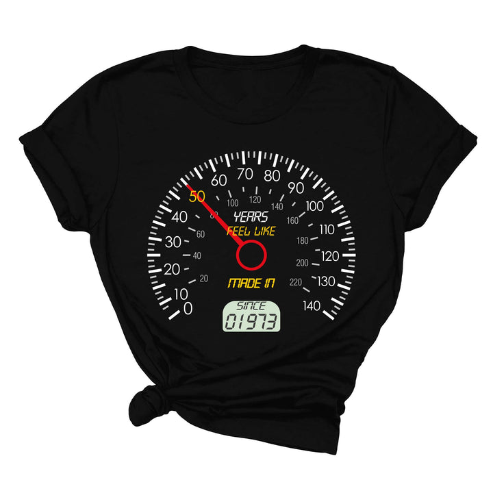 Personalized 50th Speedometer Shirt - Vintage 1973 Birthday Gift