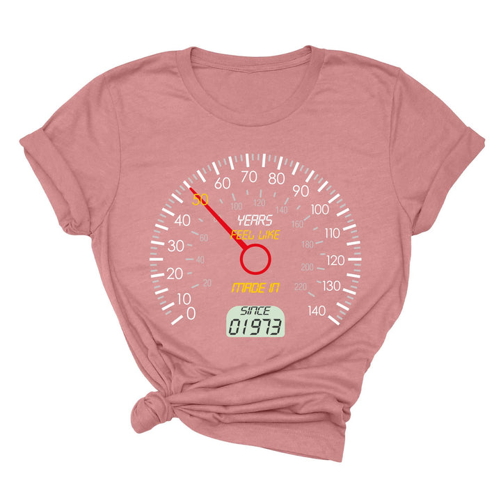 Personalized 50th Speedometer Shirt - Vintage 1973 Birthday Gift