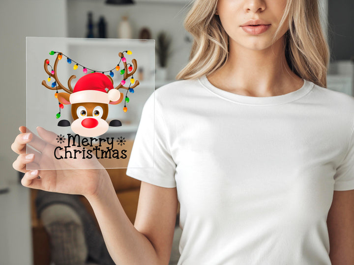 Reindeer Face DTF Transfers | Merry Christmas Family Matching DTF Transfers