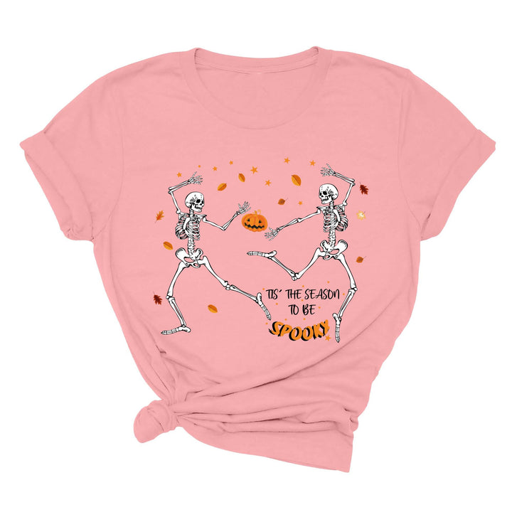 Spooky Vibes Tee | Dancing Skeleton & Pumpkin Spice | Cute Halloween Shirt