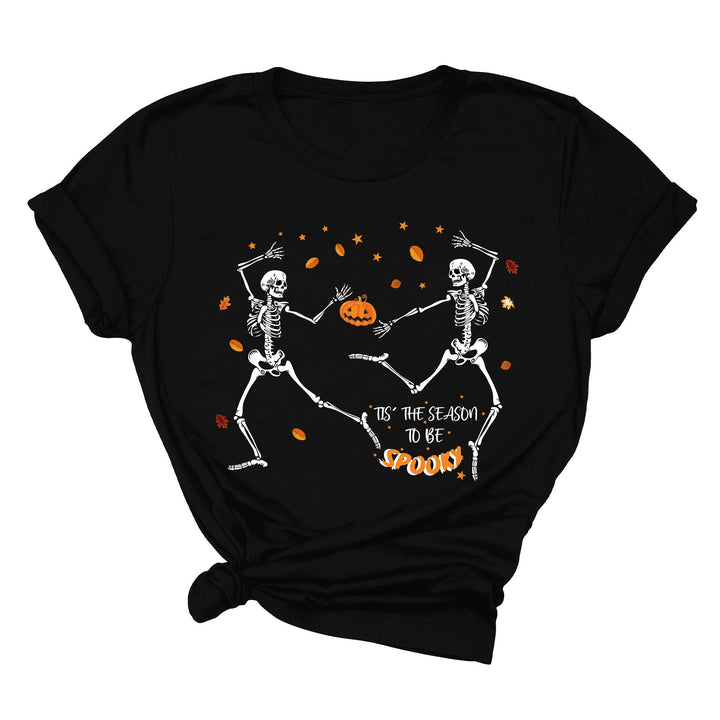 Spooky Vibes Tee | Dancing Skeleton & Pumpkin Spice | Cute Halloween Shirt