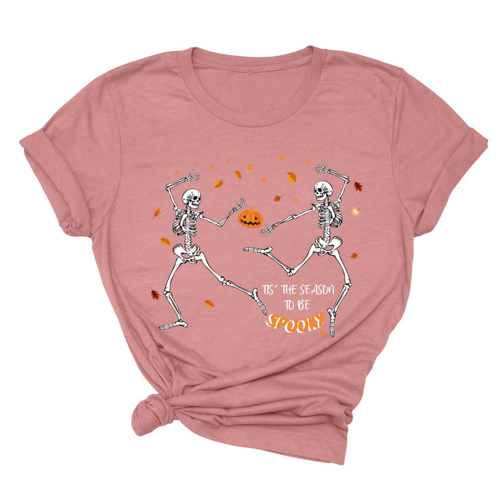 Spooky Vibes Tee | Dancing Skeleton & Pumpkin Spice | Cute Halloween Shirt