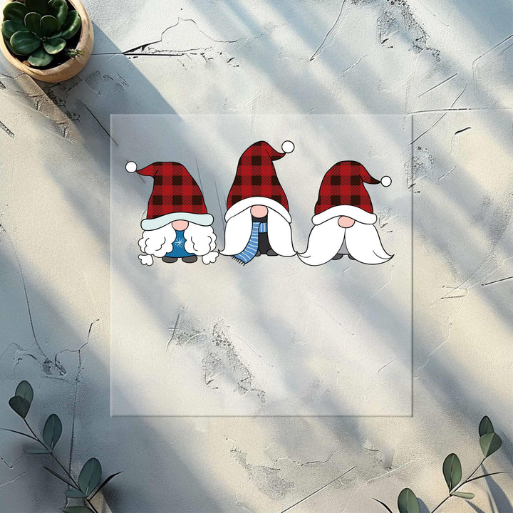 Christmas Vintage Gnomes DTF Transfers | Buffalo Plaid Gnome Family DTF Transfers