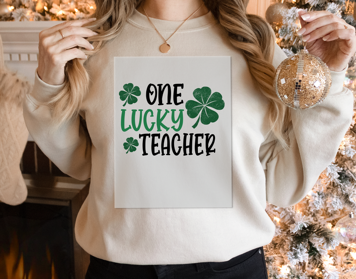 Lucky Teacher DTF Transfers | One Lucky Teacher St. Patrick's Day DTF