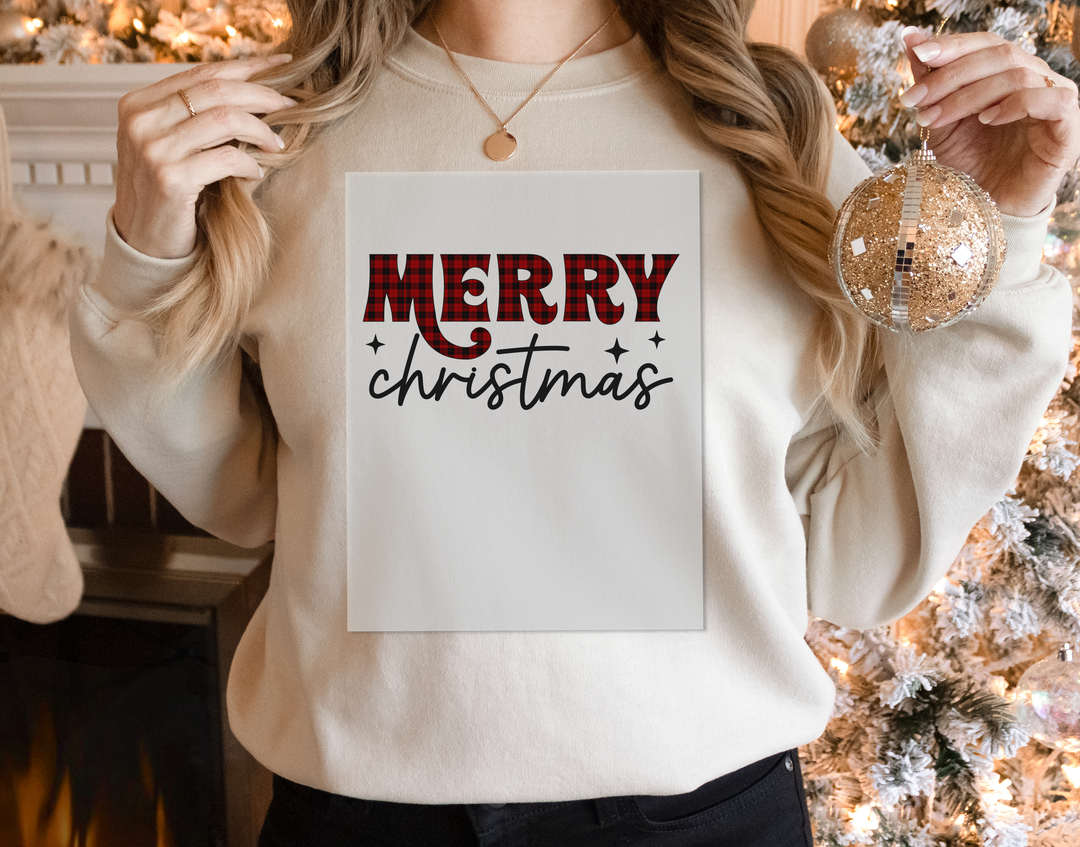 Merry Christmas Buffalo Plaid DTF Transfers | Christmas Family DTF | Christmas Love DTF