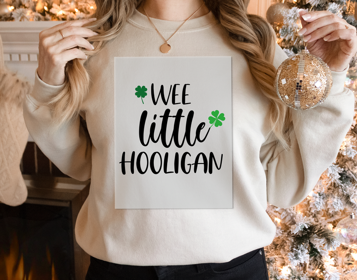 Wee Little Hooligan Kids DTF Transfers | St. Patrick's Day Toddler Baseball DTF