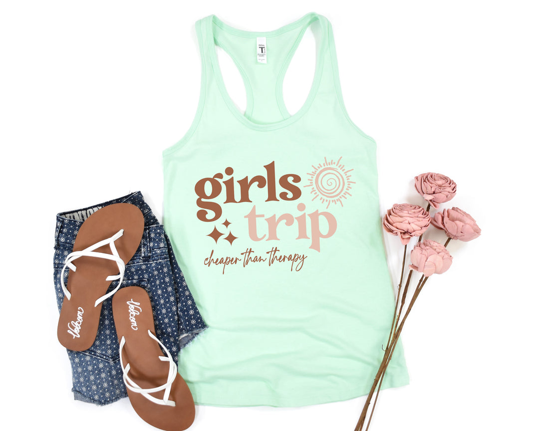 Girls Trip 2024 Tank - Cheaper Than Therapy & Vacation Shirt