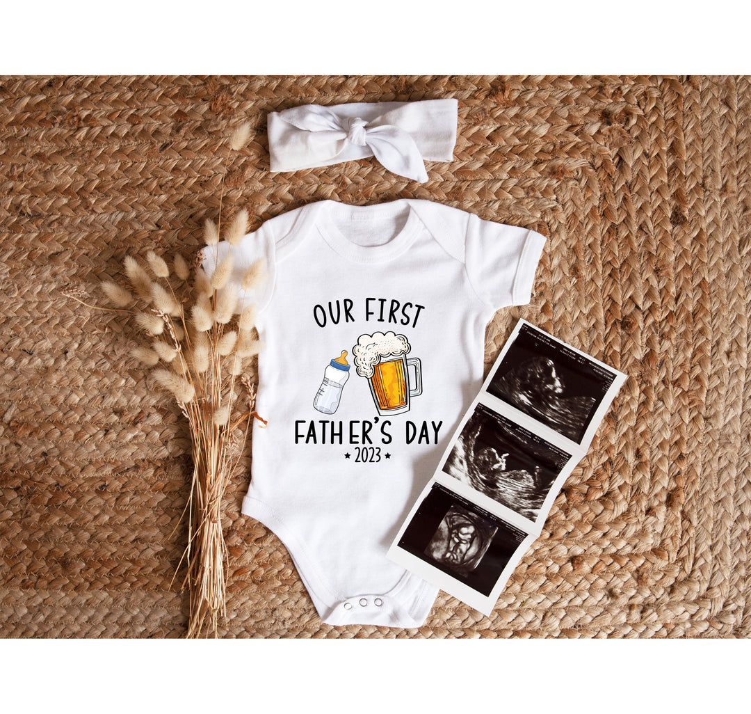 Personalized Our First Father's Day Bodysuit - Custom & Funny Gift