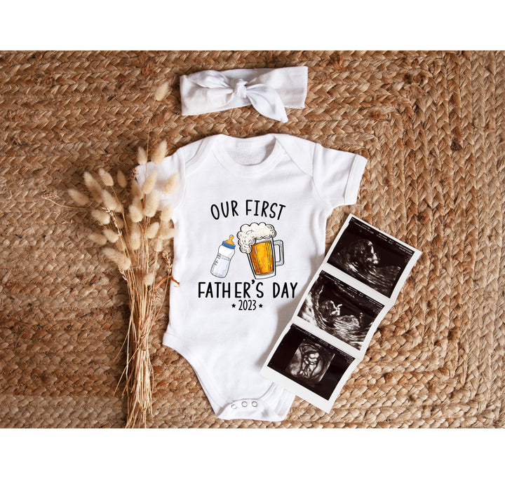 Personalized Our First Father's Day Bodysuit - Custom & Funny Gift