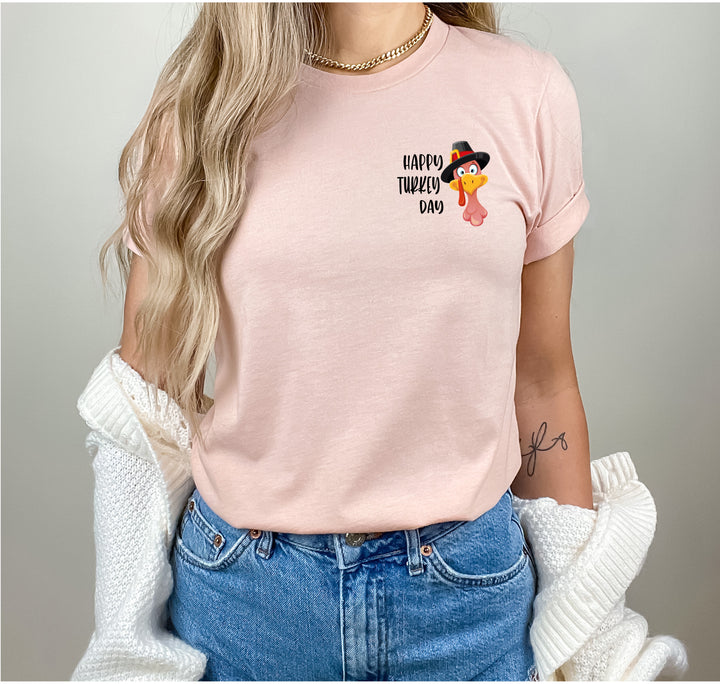 Turkey Pocket Shirt | Gobble Gobble Thanksgiving Tee | Happy Turkey Day Tee