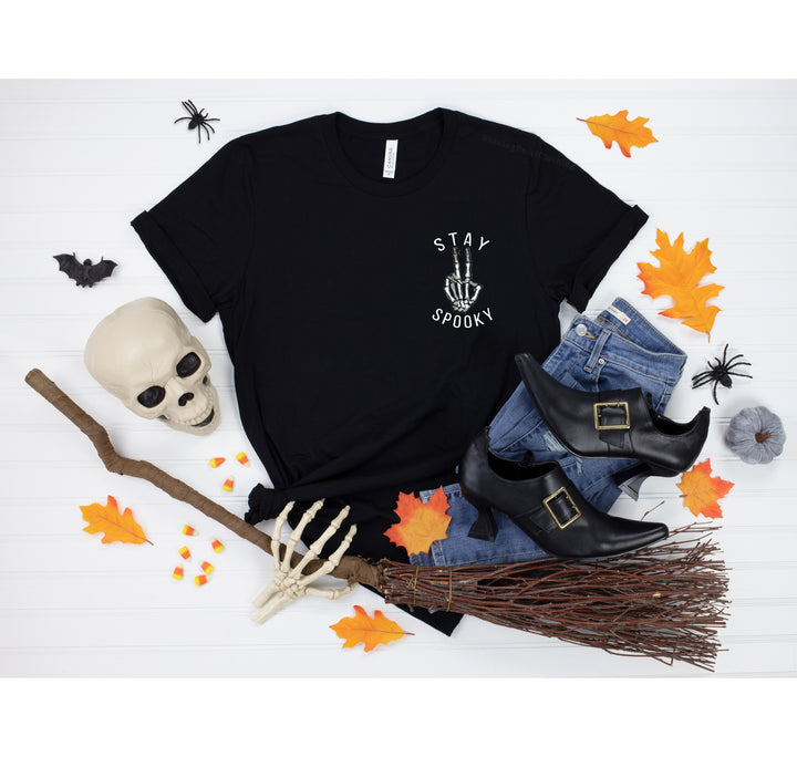 Skeleton Freedom Hands Shirt – Stay Spooky Halloween Tee for Women