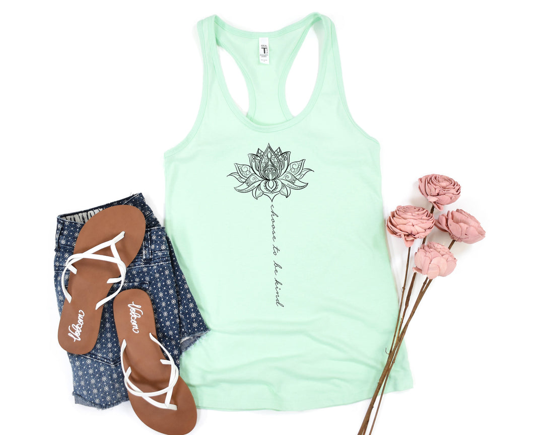 Choose to Be Kind Mandala Tank - Cute Spring Graphic for Women