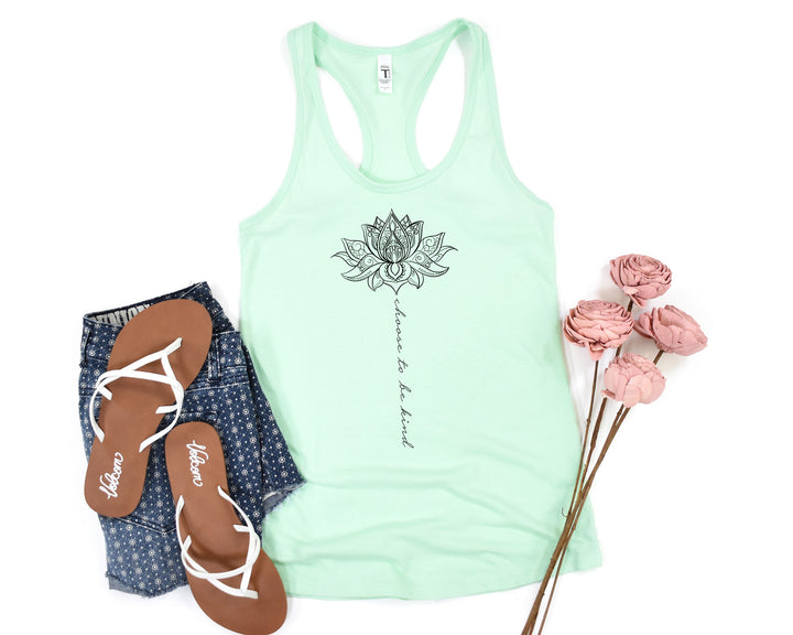 Choose to Be Kind Mandala Tank - Cute Spring Graphic for Women