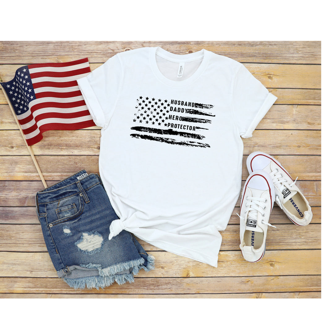 Patriotic Father's Day T-Shirt - Dad USA Flag Shirt | Gift from Daughter