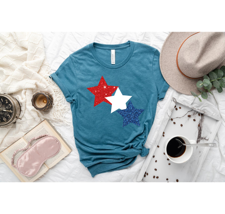 Star Colorly 4th of July Shirt - Red, White & Blue Independence Day Tee