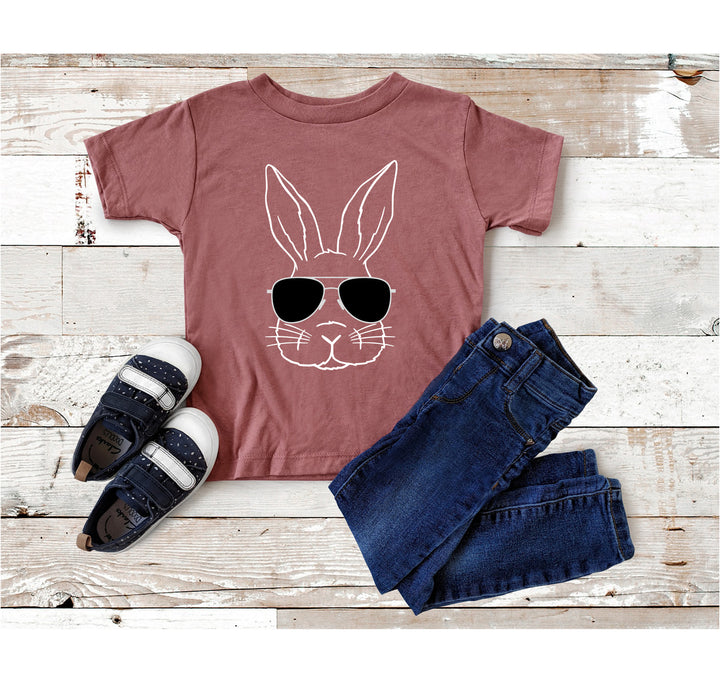 Easter Bunny Shirt - Sunglasses Raglan & Peeps Kids Tee