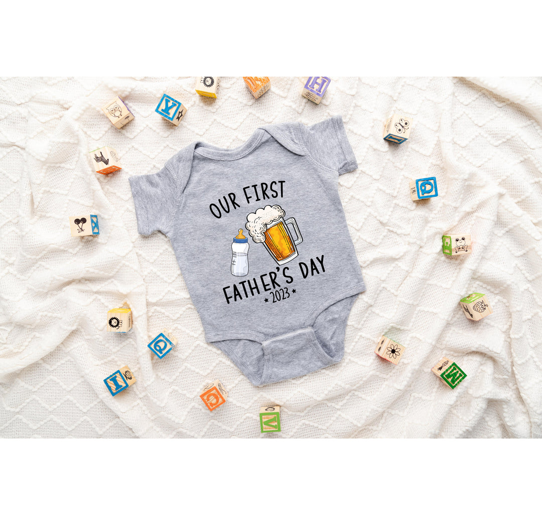 Personalized Our First Father's Day Bodysuit - Custom & Funny Gift