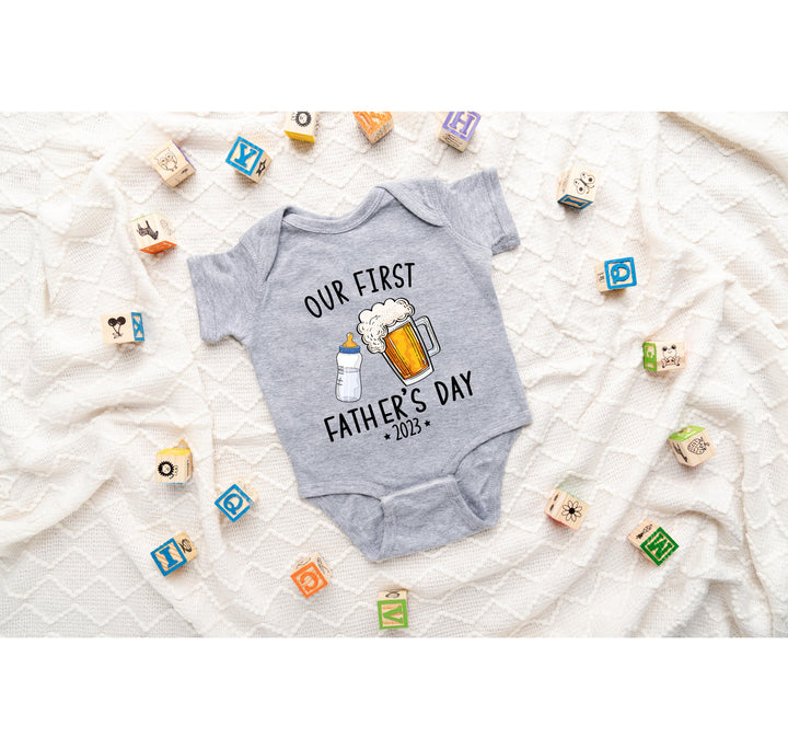 Personalized Our First Father's Day Bodysuit - Custom & Funny Gift
