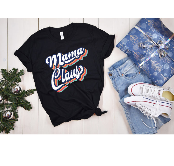 Mama Claus Christmas Shirt | Vintage Retro Christmas Mom Tee