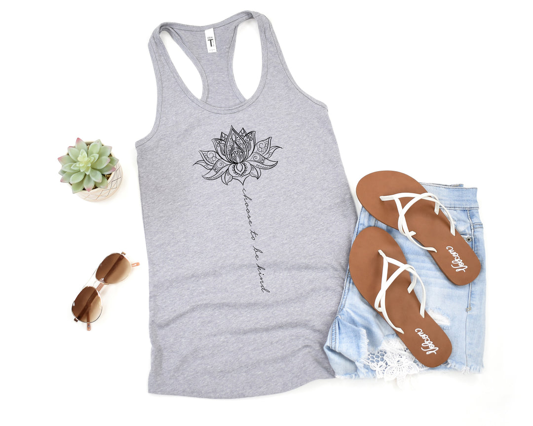 Choose to Be Kind Mandala Tank - Cute Spring Graphic for Women