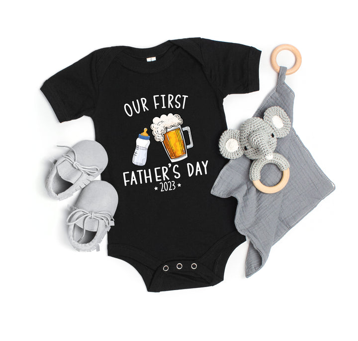 Personalized Our First Father's Day Bodysuit - Custom & Funny Gift