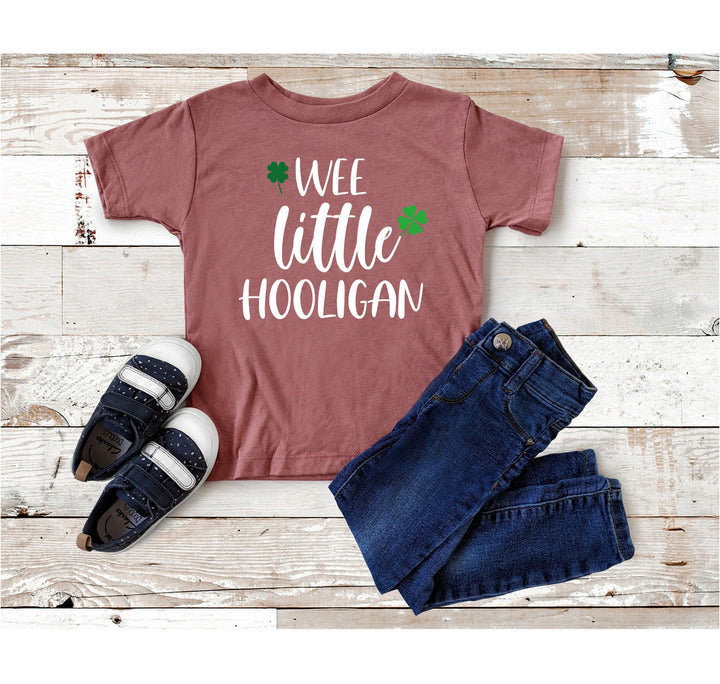 Wee Little Hooligan Kids Toddler Shirt | St. Patrick's Day Toddler Baseball Shirt