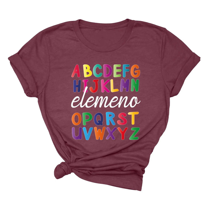 Alphabet Elemeno Shirt - Back to School Teacher Gift, First Grade Shirtprintingcenter