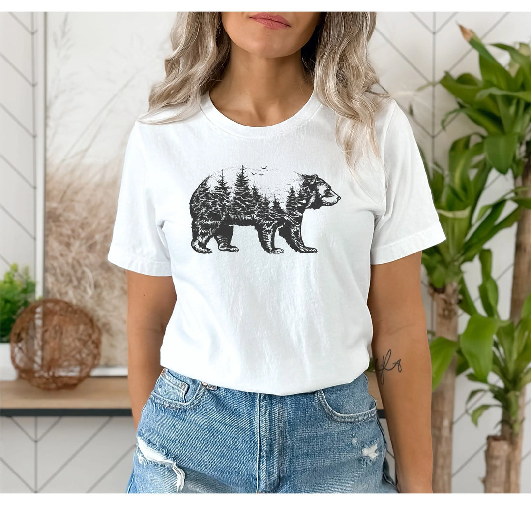 Bear Forest T-Shirt - Nature Lover Camping & Outdoors Mama Bear Tee Shirtprintingcenter