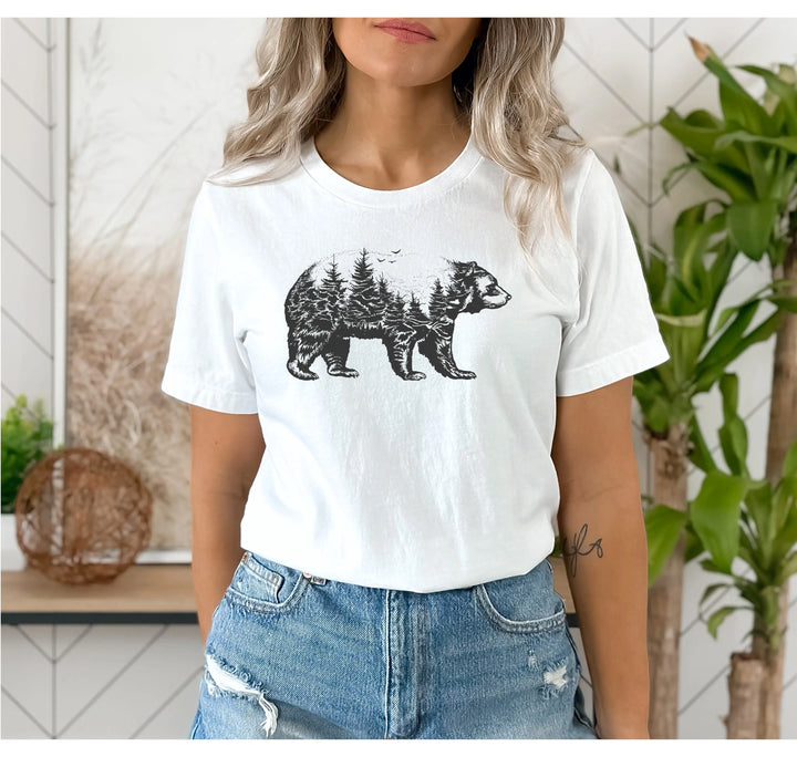 Bear Forest T-Shirt - Nature Lover Camping & Outdoors Mama Bear Tee Shirtprintingcenter