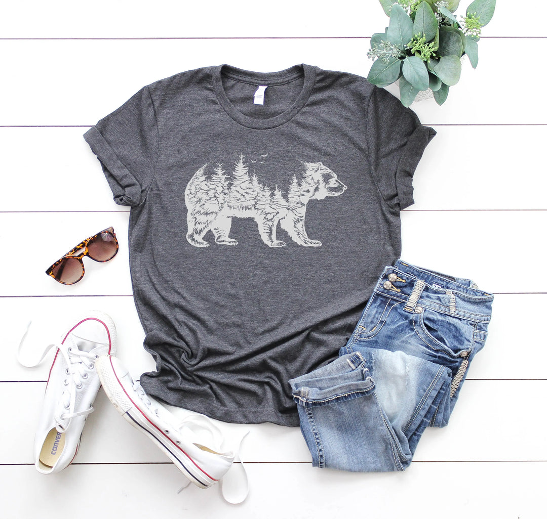 Bear Forest T-Shirt - Nature Lover Camping & Outdoors Mama Bear Tee Shirtprintingcenter