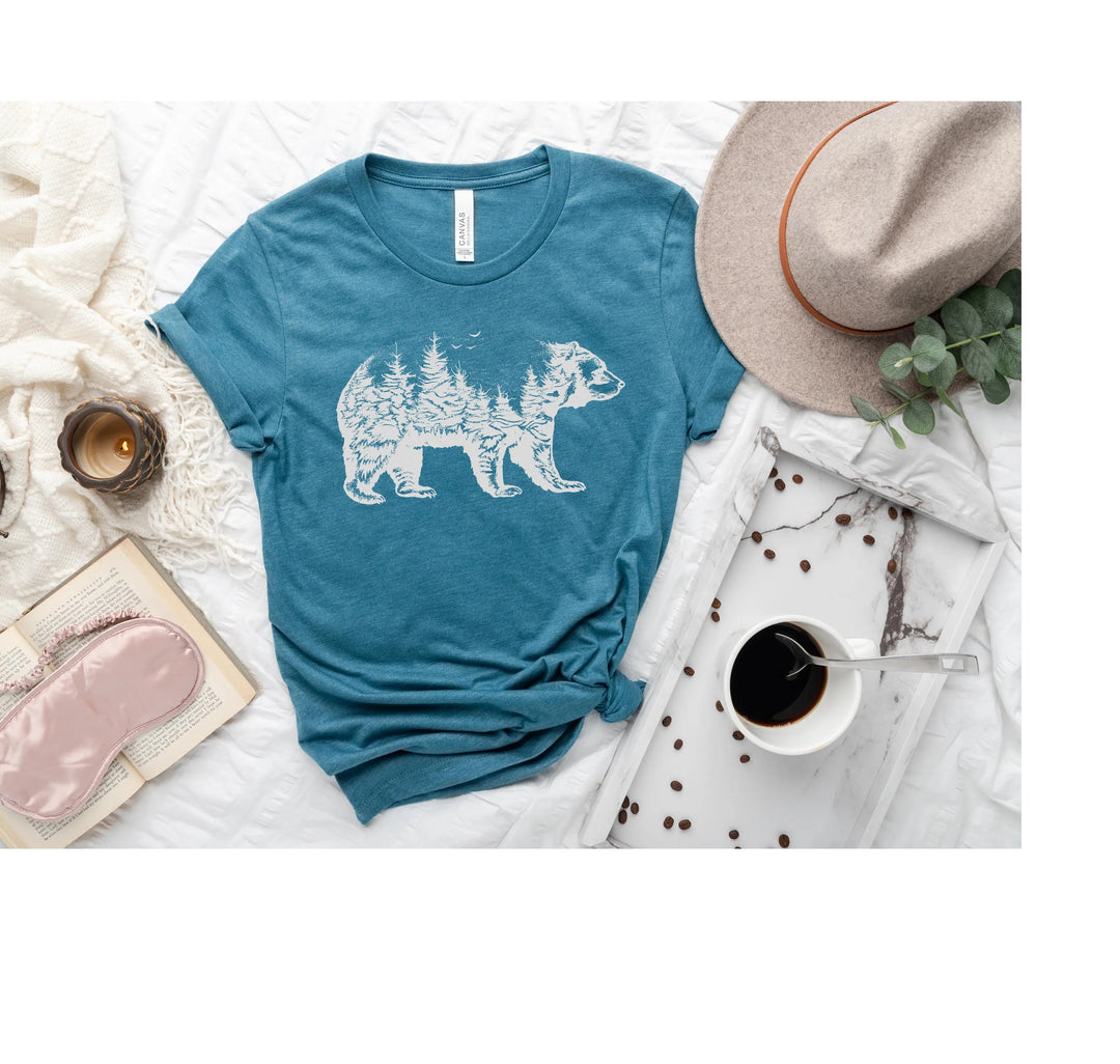 Bear Forest T-Shirt - Nature Lover Camping & Outdoors Mama Bear Tee Shirtprintingcenter